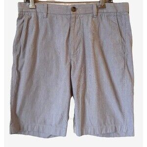 J Crew Club Shorts Size 33 Chino‎ Flat Front Mens Cotton 11" Inseam Navy Striped